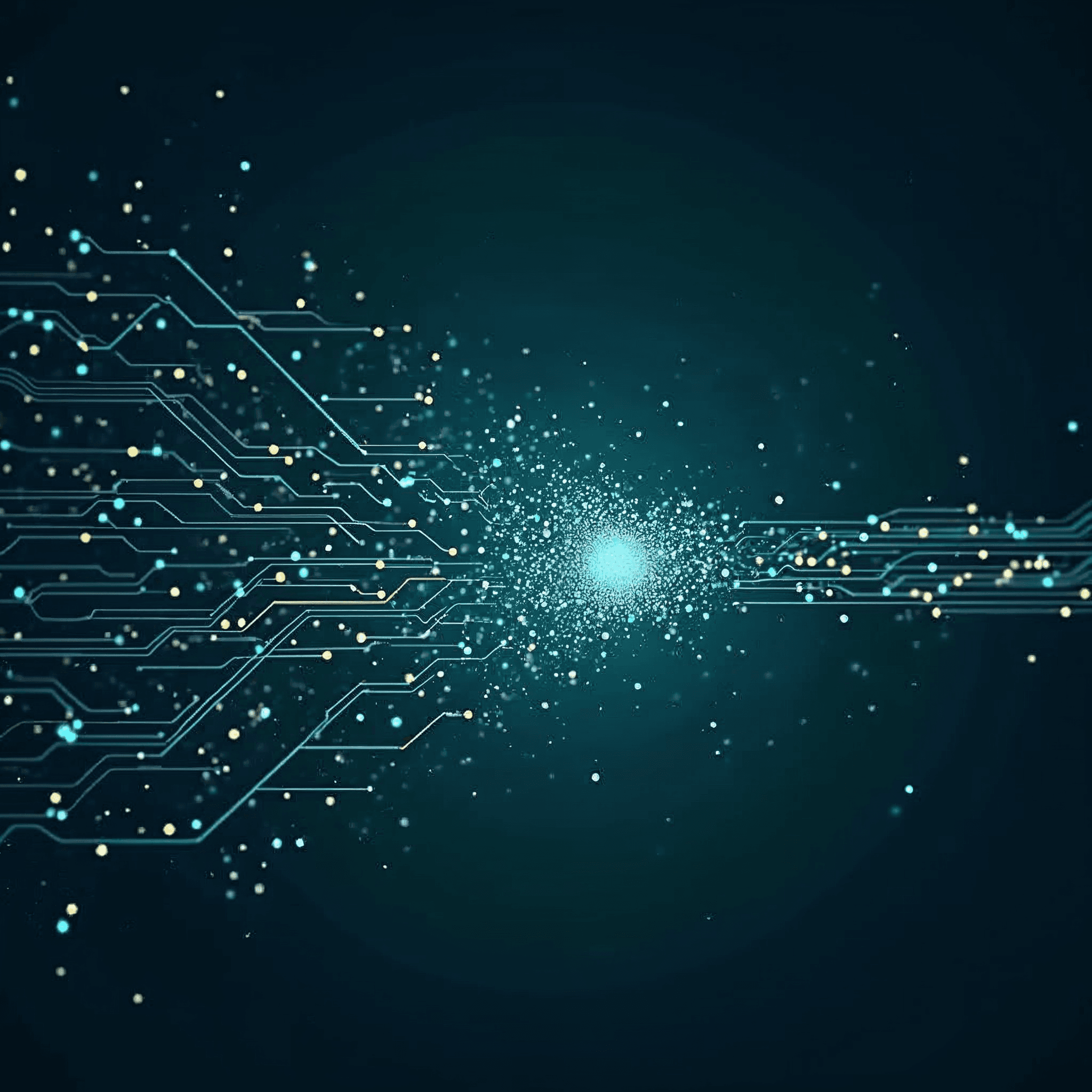 Illustration of fragmented data sources versus a unified AI hub