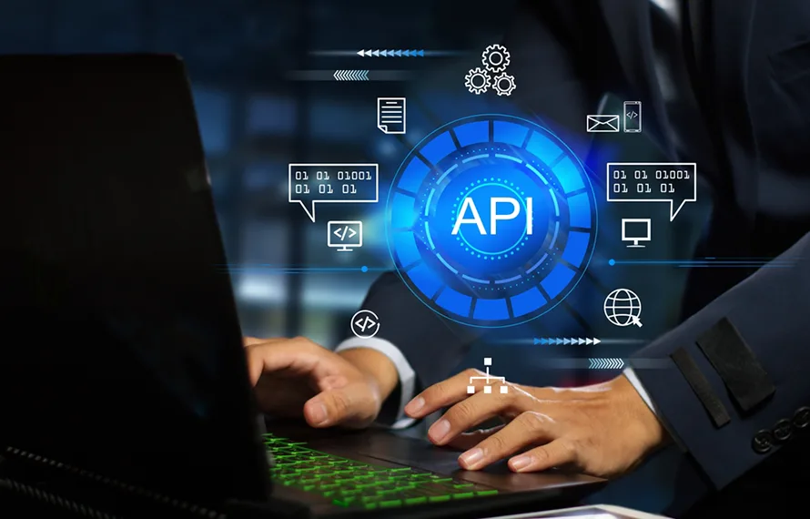 System integration map showing data flows between CRM, ERP, AI, and dashboards